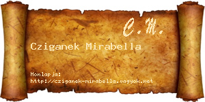 Cziganek Mirabella névjegykártya